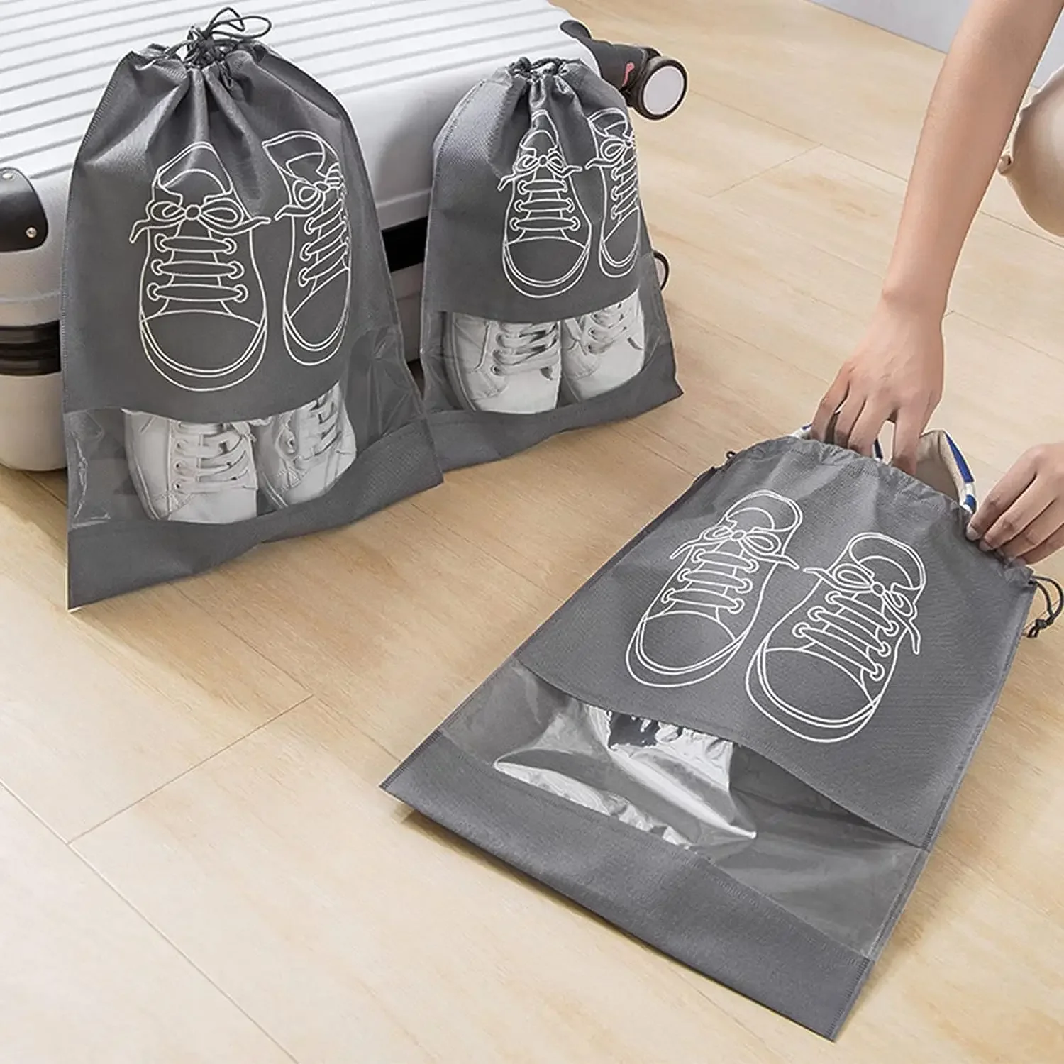 Shoe Bag Dust - 5/10 قطع من حقائب تنظيم وتخزين